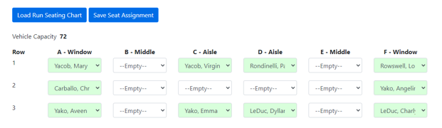 Run Seating Chart Editor - Seating Plan